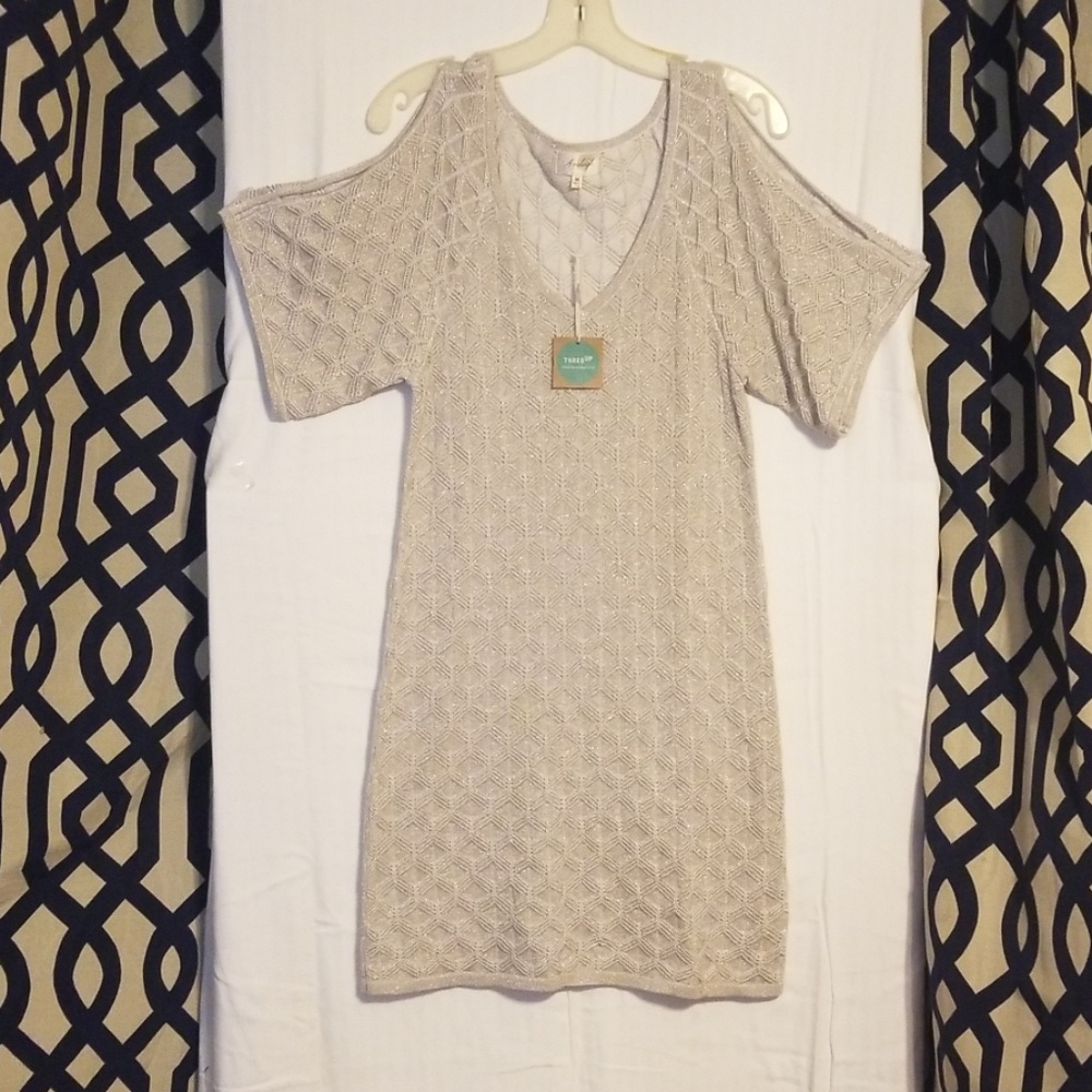 Avaleigh Thred Up Silver Shimmer Crochet Dress